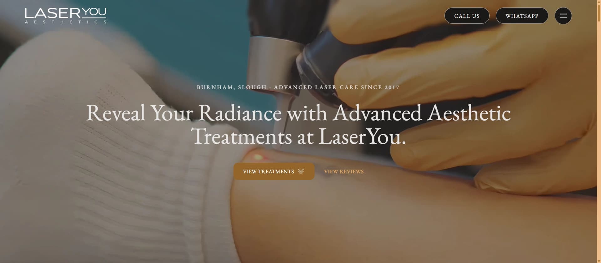 الصفحة الرئيسية العامة لـLaserYou بعد إعادة البناء بـNext.js، ملتقطة مباشرةً في يوليو 2026